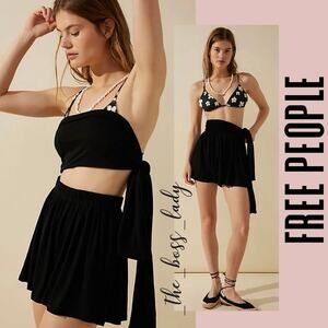 Free People romper convertible shorts cut out Small